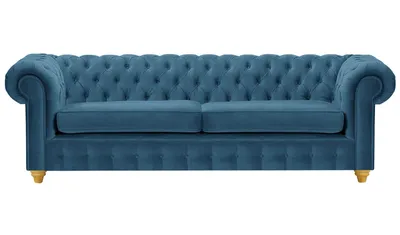Produktbild von SLF24 - Dreisitzer-Sofa Chesterfield Max - blau - Velluto 11