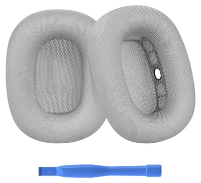 Zdjęcie produktu dla Wymienne nauszniki do słuchawek AirPods Max z pianki z pamięcią kształtu/siatki w kolorze srebrnym