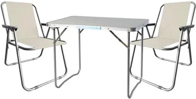 Immagine prodotto di Azomor Scopri la versatilità di questo set di mobili da campeggio in tre pezzi, ideale per