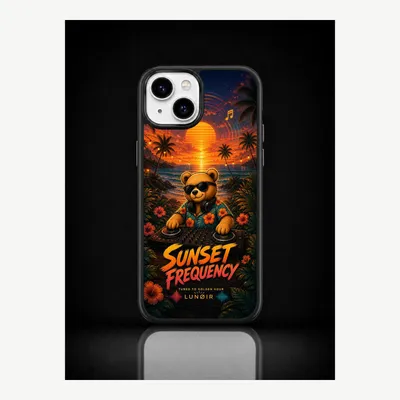 Produktbild von iPhone 15 Hülle Handyhülle Schutzhülle Case mit Sonnenuntergang Motiv – LUNØIR ©