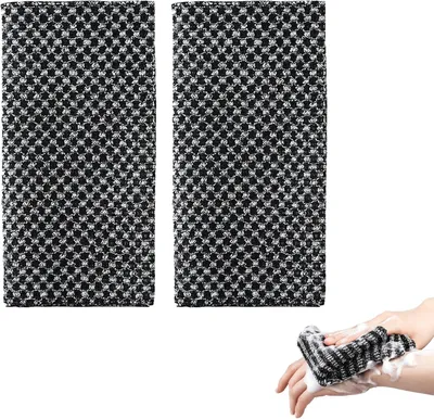 Imagen del producto de Conjunto de toallas exfoliantes, de 2 piezas, extra largas (39 cm), para la limpieza corporal