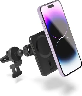 Produktbild von Epico Ultrathin Wireless Car Charger mit MagSafe-Unterstützung - Schwarz
