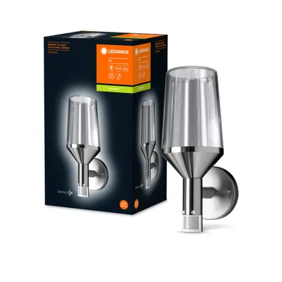 Image de Ledvance Lampe d'extérieur Endura Classic Calice Wall Lampe murale acier argent IP44 E27 Détecteur de mouvement
