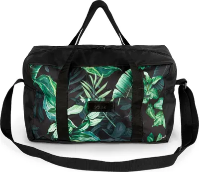 Obrázek produktu pro Solier Tašky Torba Podróżna Stb01 Czarna W Zielone Liście, TORBASTB01BLACKLEAVES64553