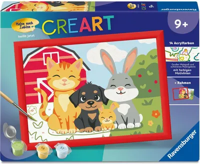 Produktbild von CreArt, Malen nach Zahlen Kinder - Pfotenbande