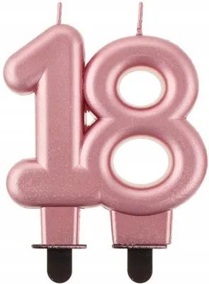 Produktbild von GoDan Tortenkerze Nummer 18 Roségold