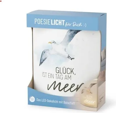 Produktbild von LED-Laterne Poesielicht Möwe "Glück, ist ..