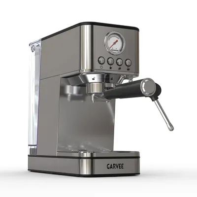 Produktbild von Espressomaschine - Halbautomatische Siebträgermaschine - 20 Bar Druck - Milchaufschäumer - 1,7 L Wassertank - Aufheizen in 30 S - Edelstahlgehäuse - EU-Stecker 220–240 V - Silber