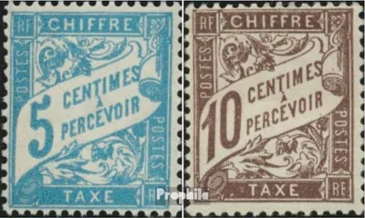 Produktbild von Briefmarken Frankreich 1893 Mi P28x-P29x mit Falz Portomarken