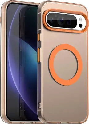 Obrázek produktu pro Magnetické pouzdro pro Google Pixel 9 Pro XL, tenké matné průsvitné nárazuvzdorné pouzdro Pomerančový