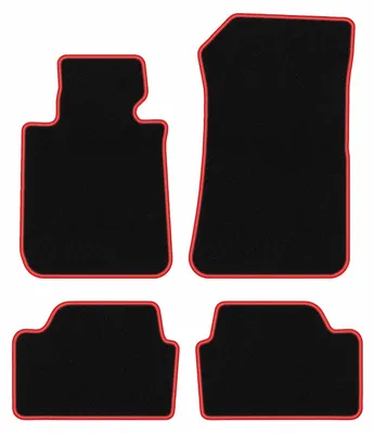Image de Tapis de sol en moquette noir/rouge pour BMW 1 E87 2004-2011 4 pièces