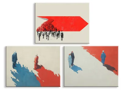Immagine prodotto di Omgoods - Set di 3 quadri astratti su tela