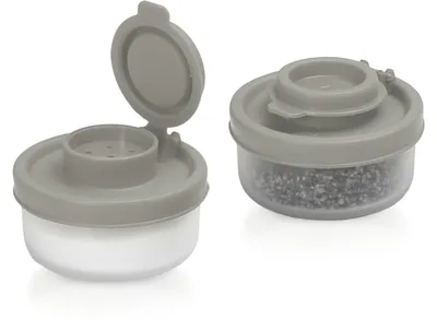 Salz- und Pfefferstreuer-Set, 2 Stück, transparent, BPA-frei, spülmaschinenfest