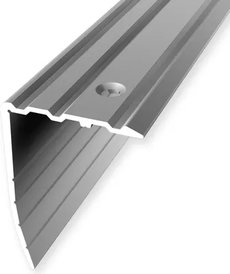Produktbild von Treppenkantenprofil 43 x 31 x 2500 mm Treppenkante Winkelleiste Treppenprofil Aluminium eloxiert Geriffelt Versenkt Gebohrt Silber Küberit