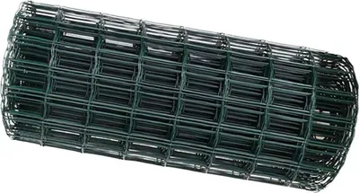 A roll of green wire mesh fencing.