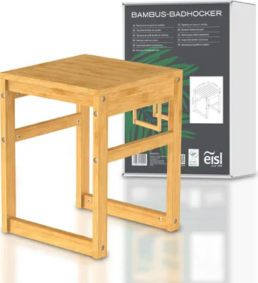 Produktbild von Badezimmer Hocker Bambus, Kleiner Bambus Hocker, nachhaltige Badmöbel Bambus