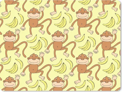 Produktbild von MuchoWow® Mauspad Mousepad Muster - Affe - Banane 23x19 cm - Mousepads - Maus Mat - Pad - Mausunterlage - Schreibtischunterlage - Mauspad