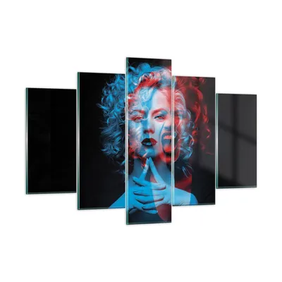 Produktbild von Bilder auf glas - 5 Teile - Schwarz Frau Emotionen - 150x100cm - Glasbilder - Wandbilder - Bilder - zum Aufhängen bereit - Wanddekoration aus Glas - Glas Bilder - Wandbild auf Glas - GEA150x100-4472