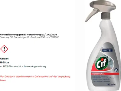 Produktbild von CIF Badreiniger Cif Professional, 2-in-1, Reiniger und Entkalker, 750 ml