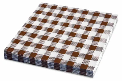 Produktbild von 1000x Servietten 33 x 33 cm 3-lagig 1/4 Falz KARO braun
