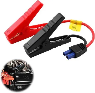 Image de Câbles de démarrage d'urgence portables 12 V pour voiture, pinces crocodiles, noir