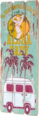 Produktbild von Holzschild Aloha Baby 30x80cm Hawaii Holzbild Wandbild Holzdeko Schild Wanddeko Urlaub Surfen Paradies