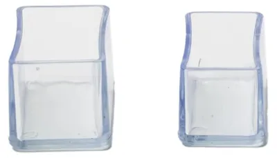Produktbild von Stoelpootdoppen rechteckig, transparent, 8 Stück, Antirutsch, für Bodenschutz