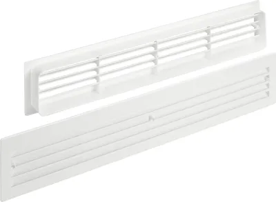Produktbild von Lüftungsgitter BRISE 457 x 92 x 17 mm hellweiß doppelseitig durchblicksicher Schlitzlochung Schlitzgitter Abluftgitter Türlüftungsgitter von SO-TECH