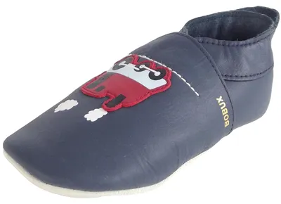 Produktbild von Bobux Train & Carriage Baby Krabbelschuhe dunkelblau (navy), 1000-003-01