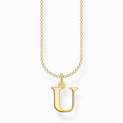 Produktbild von THOMAS SABO Kette mit Anhänger Buchstabe " U " Silber goldfa