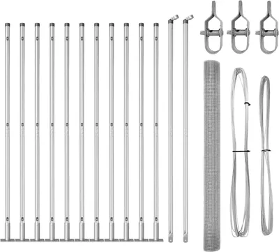 Produktbild von Set von Stahlzaunpfosten für Garten und Terrasse - Modernes Design, wetterfest und kompatibel mit verschiedenen Zaunarten