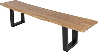 Produktbild von Sitzbank Baumkante 180 cm natur massiv Akazie schwarz