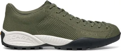 Mojito Bio Lifestyle Schuh von Scarpa in Olivgrün; sportlicher Look mit atmungsaktivem Obermaterial und rutschfester Sohle.