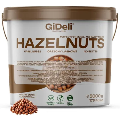 Produktbild von Haselnüsse 5kg Geschält Ungesalzen Ganze Naturbelassen Rohkost Backzutat GiDeli