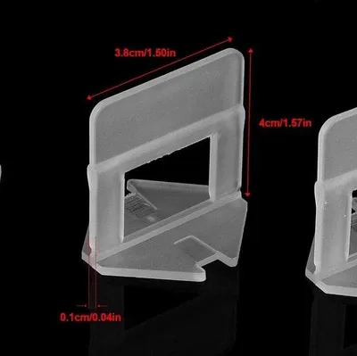 Image de Système de nivellement pour carreaux de céramique, clip en plastique de 1,0 mm