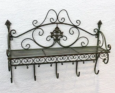 Zdjęcie produktu dla DanDiBo wieszak ścienny metalowy z półką 60 cm Malega wieszaki na ubrania 12205 półka ścienna wieszak na ubrania Vintage