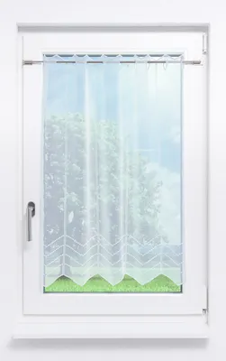 Produktbild von Scheibengardine Plauener Spitze - Melissa #1W (Bx H) 48,6cm * 90cm reinweiß/Weiß