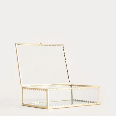 Zdjęcie produktu dla Złote pudełko na biżuterię HOMLA GRAZIA 18x13x5,5 cm