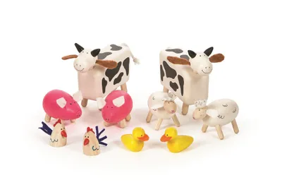 Produktbild von Tidlo Holz Bauernhoftiere Set - Lernspielzeug für Kinder