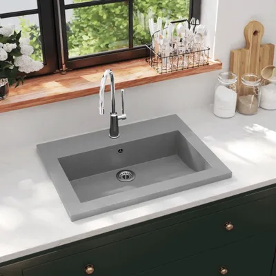 Obrázok produktu pre The Living Store Granitový drez 600 × 450 × 120 mm Sivá