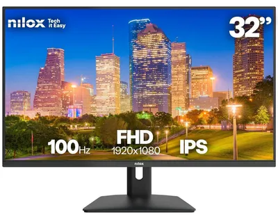 Zdjęcie produktu dla Nilox MONITOR 32 IPS 4MS HDMI VGA 100HZ, 81,3 cm (32"), 1920 x 1080 px, Full HD, LCD, 4 ms
