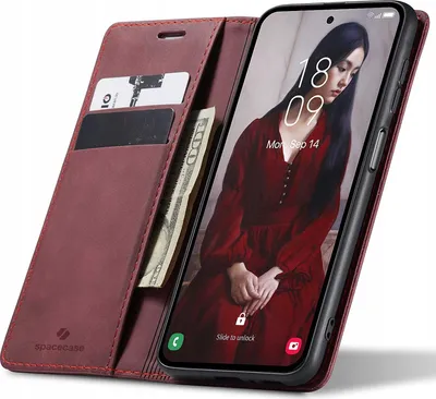 Image de SPACECASE Etui portefeuille pour Galaxy A32 5G Rouge