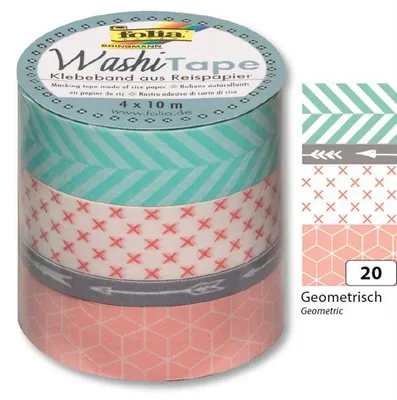 Produktbild von folia Washitape Hotfoil Geometrisch Klebeband aus Reispapier 4 x 10m