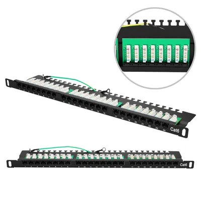 Image de Extralink Panneau de brassage CAT6 UTP 24 ports 0,5U 19" RJ45