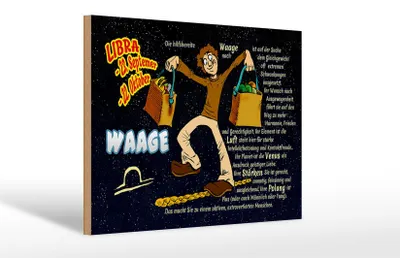 Produktbild von Holzschild Sternzeichen 30x20cm Waage Planet Venus