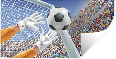 Produktbild von MuchoWow® Wandtattoo Wandsticker Wandaufkleber Eine Illustration eines Torwarts, der den Fußball stoppt - Junge - Mädchen - Kind 160x80 cm Selbstklebend und Repositionierbar - Sticker - Dekorfolie