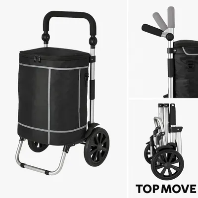 Produktbild von Einkaufstrolley Hackenporsche Faltbar Leicht Kühltasche Räder TOPMOVE®