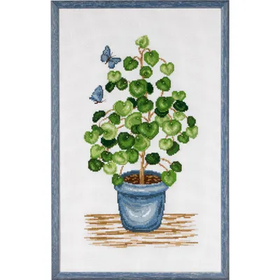 Image de Kit de point de croix Permin "Pilea", 27x44cm, 90-0422