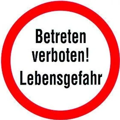 Produktbild von Warnschild - BETRETEN VERBOTEN - LEBENSGEFAHR - Gr. 20 x 20 cm - 308352