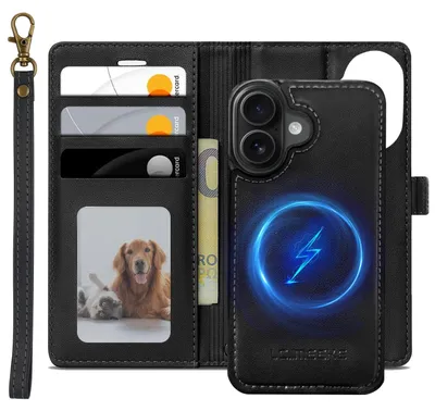 Immagine prodotto di Custodia protettiva magnetica 2-in-1 per iPhone 16, con scomparti per carte